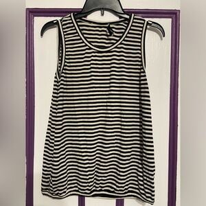Krammer & Stoudt Black & White Striped Tank Top